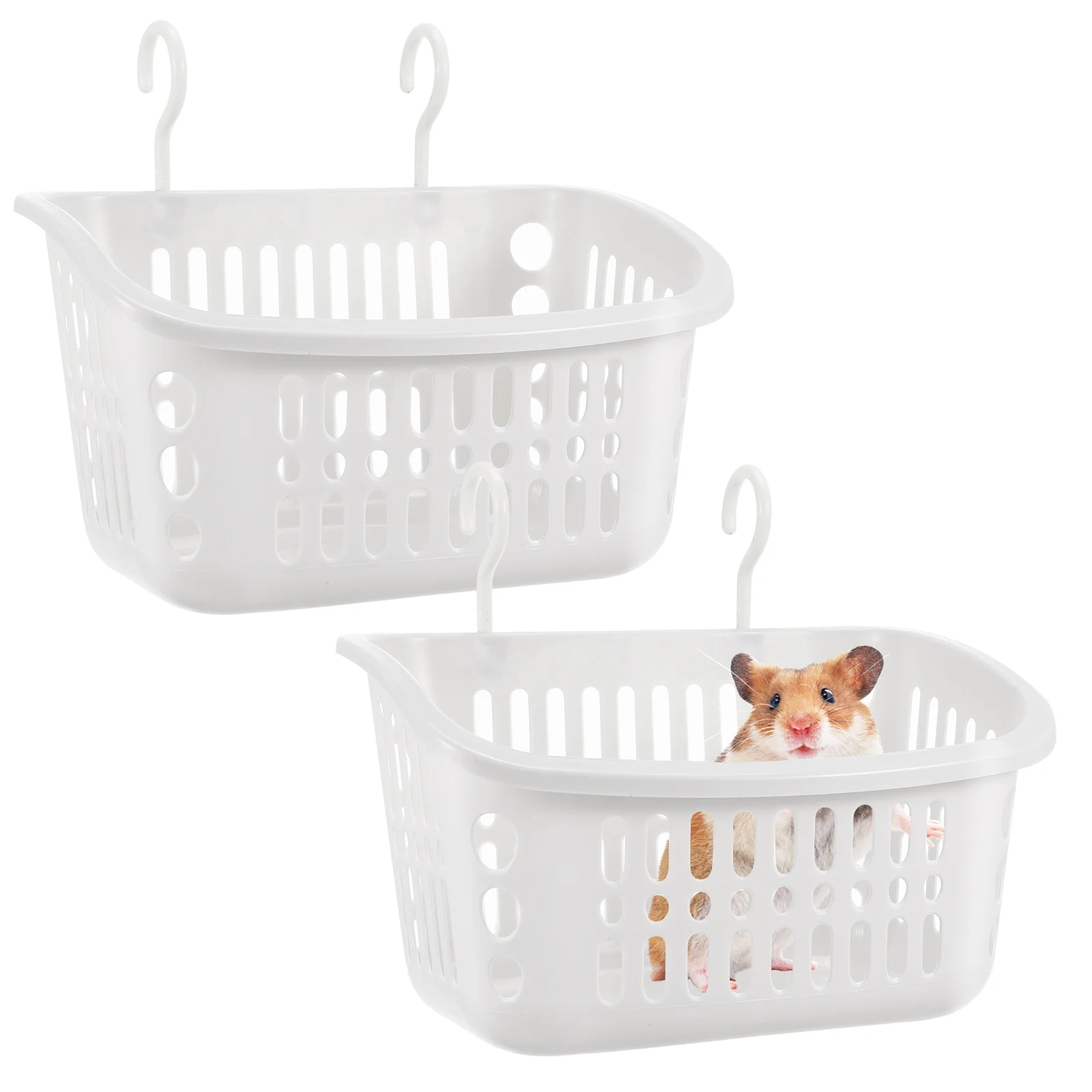 

2 Pcs Pet Hamster Hanging Basket Baskets Storage Bed Rest Nests Small Animals Hammocks White Rat Toys for