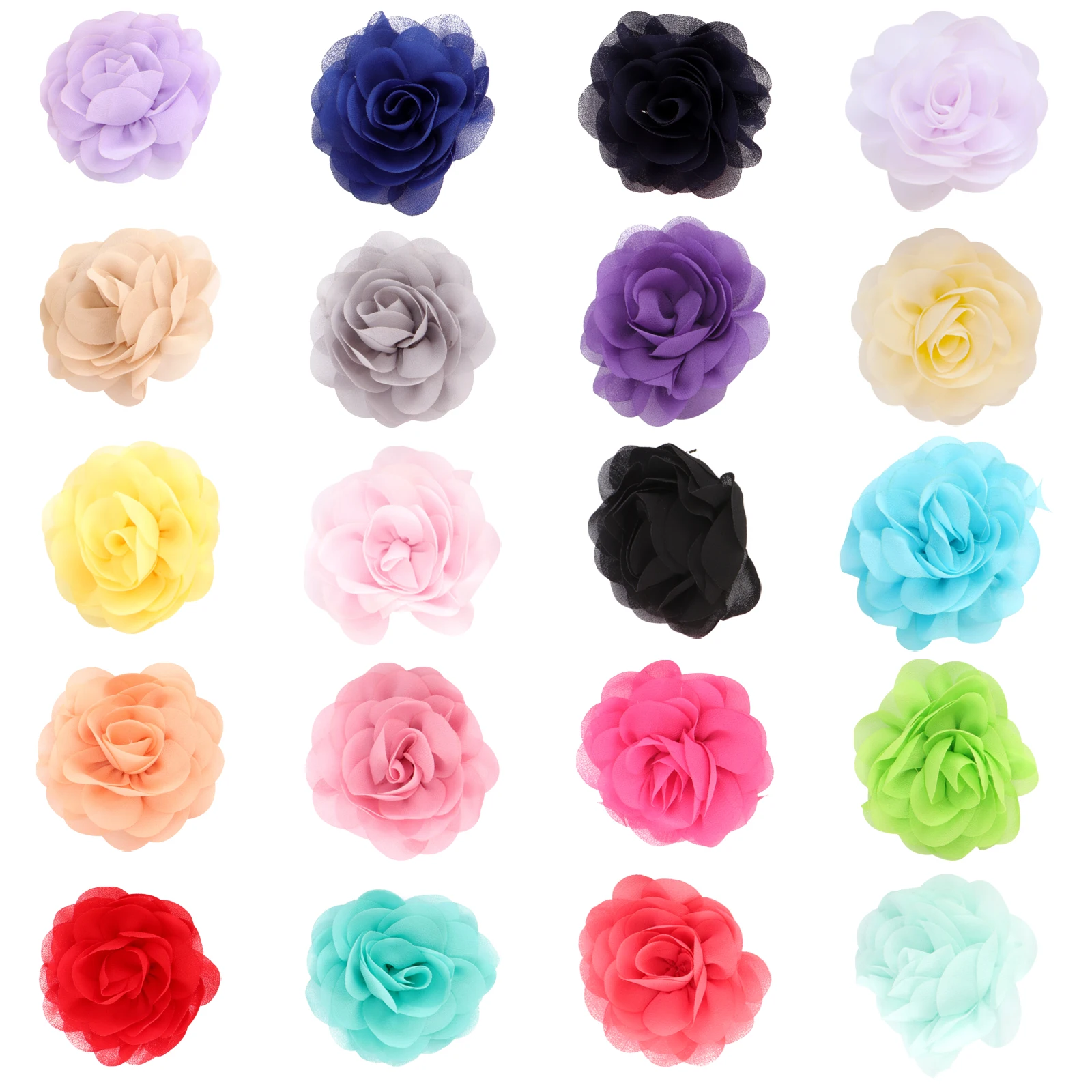 

20 Pcs Clip Boho Style Rose Flower Hair Clip Set Artificial Flower Pins For Girls Women Hair Accessories Beach Prom Wedding