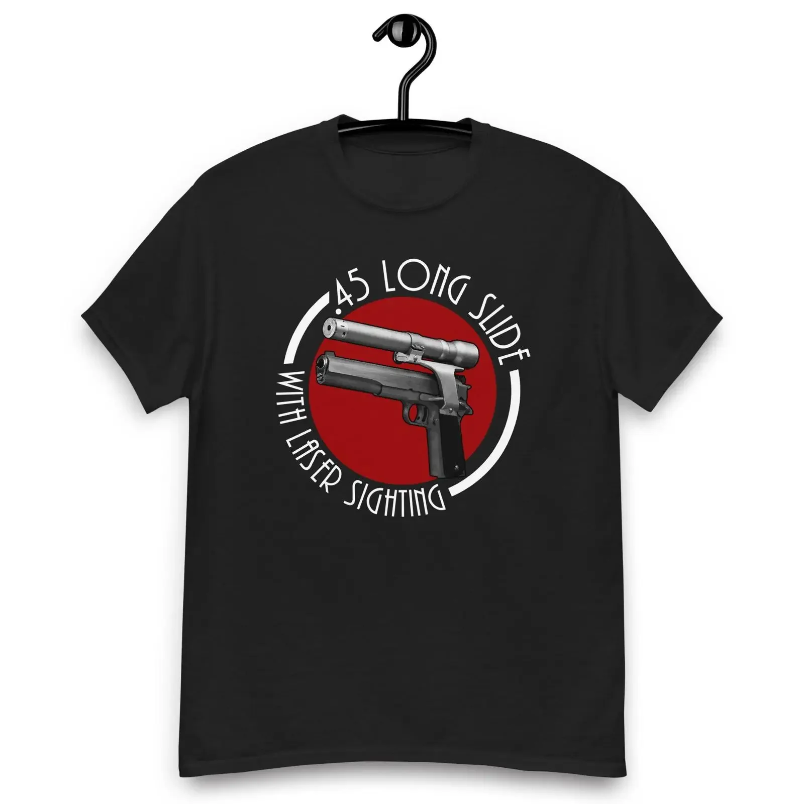 45 Long Slide with Laser Sighting Sci Fi T shirt vintage Washed designer clothes homme Top For Everyday Wear streetwear