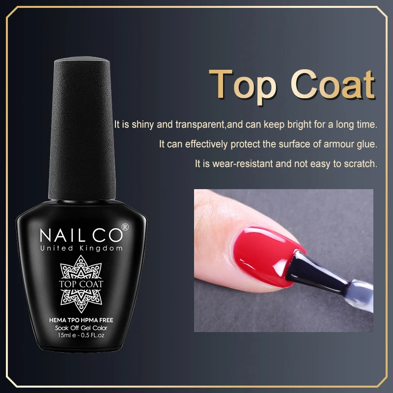 NAILCO 15 ml TPO-vrije nagelgellak Vernis semi-permanente nagels Art manicure ontwerp hybride remover gel toplaag Ongle gel UV