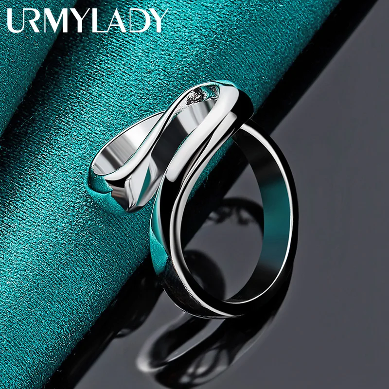 URMYLADY 925 Sterling Silver Snake Ring For Women Wedding Engagement Charm Fashion Jewelry