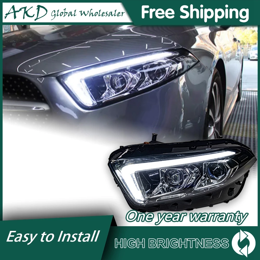 

Автомобильные фары для Benz W177 2019-2022 A180, фары DRL Hella 12 В H7, стандартная Биксеноновая лампа, противотуманные фары AKD, аксессуары для украшения автомобиля, фара