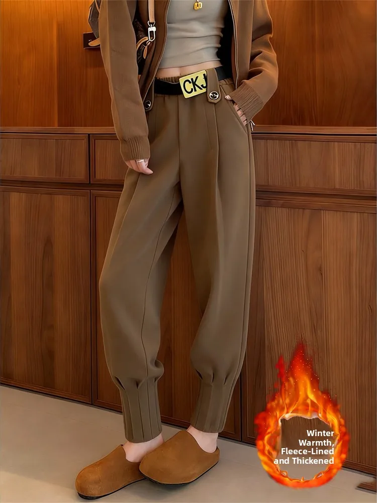 

High Waist Harlan Pants Thiened Women's Casual Bootcut Pants Slimming Straight Leg Trousers Versatile Comfortable Fit