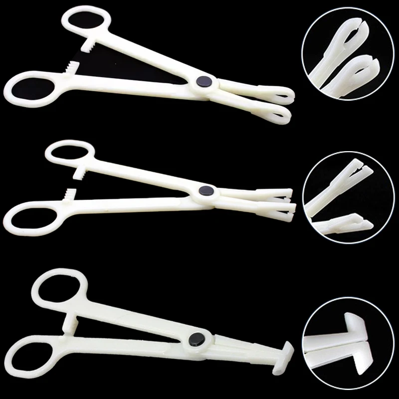 

25/10pcs Disposable Piercing Forcep Clamp Sterile Slotted Navel Piercing Tool for Ear Nose Lip Belly Body Piercing Forcep Tools