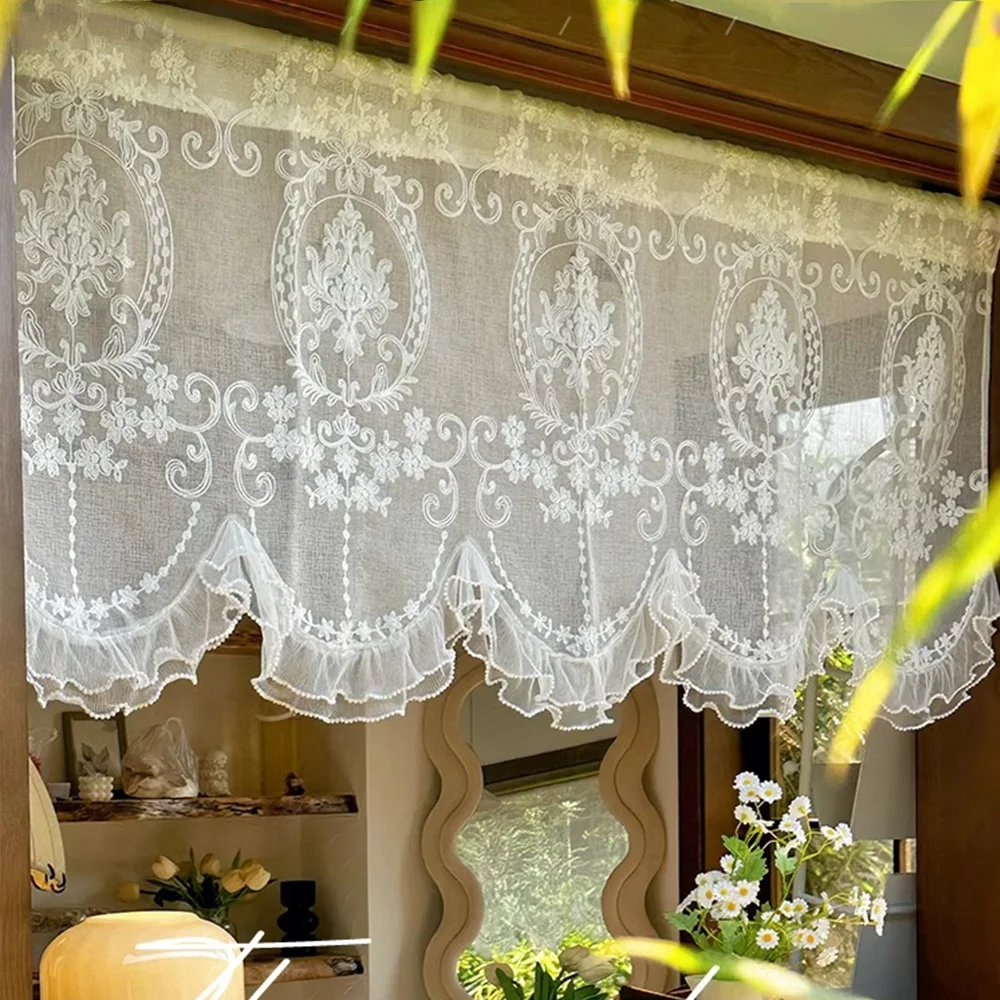 1pc Elegant Window Curtain - Light Filtering Privacy Sheer Window with Floral-like patterns, Machine Washable Window Drapes for