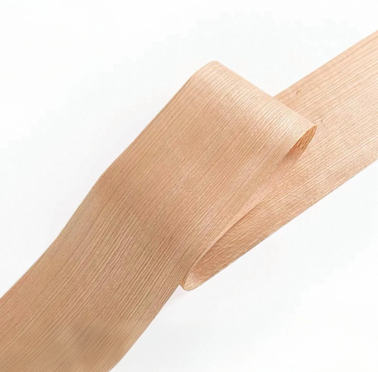 Natural Red Oak Straight Grain Solid Wood Peel 2.5m Long 0.15m Wide 0.25mm Thick Handcrafted Wood Veneer for Furniture Making