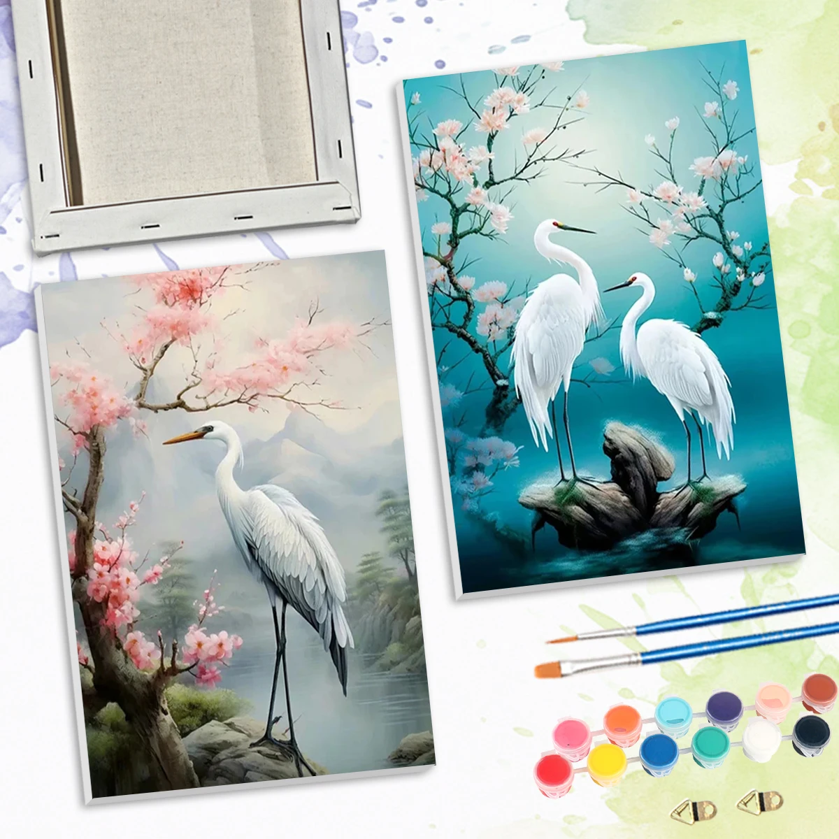 

SDOYUNO Paint By Numbers For Beginner white crane Animals 20x30cm ready Frame Decorative Paintings Canvas Painting Calligraphy