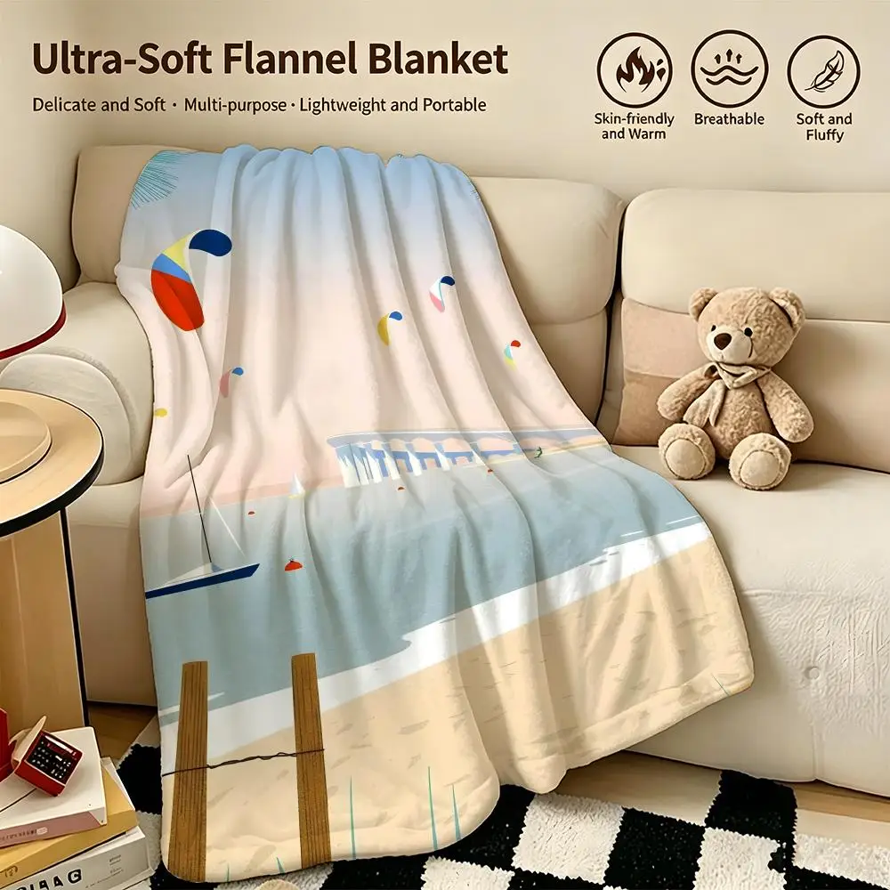 artist J-Julie Guillem-m Throw Warm Soft Flannel Blanket, Multi-use for Sofa Bed Camping Travel Nap