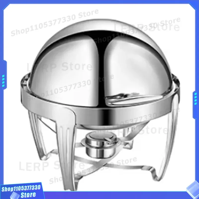 Stainless Steel Round Tiger Foot Gas Food Warmer Self Service Kitchen Equipment for Hotel Restaurant Buffet Heating Device