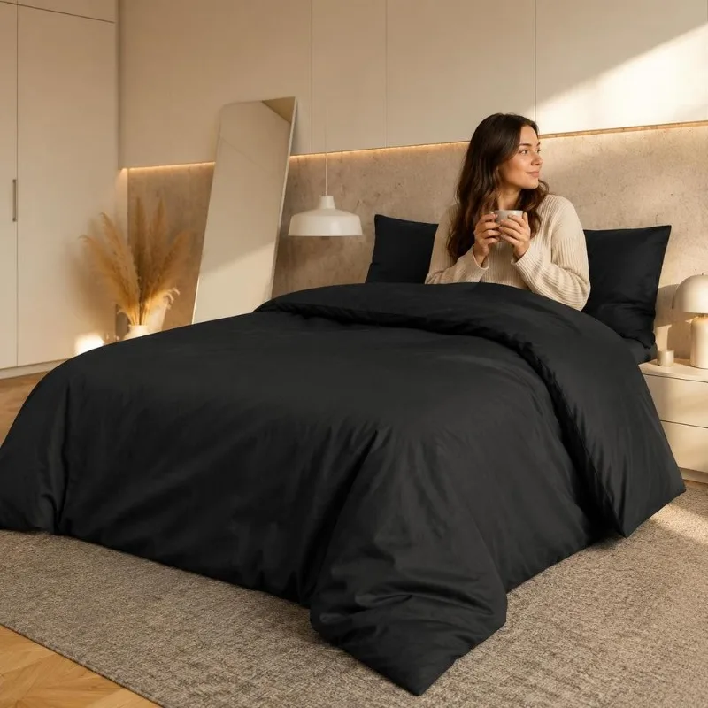 Ensemble de housse de couette en microfibre 200 x 200 cm, tissu ultra fin, résistant aux taches et à la décoloration, certifié Oeko-Tex, lavable en machine, design élégant pour la décoration de chambre, style bohème, décoration intérieure.