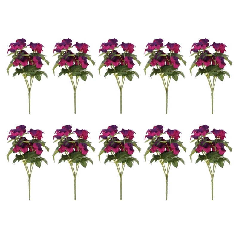 Handmade Flowers for Outdoor Indoor Garden Home Decoration,Faux Flower for Home Office Garden Patio Balcony 5 Bundles 15UB