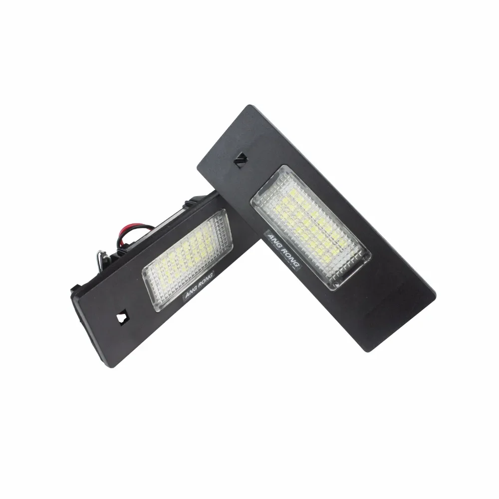 ANGRONG 2x CANBUS LED License Number Plate Light For BMW E81 E87 E63 E64 F12 E85 E86 E89 Z4 Mini Cooper Clubman R55 Countryman