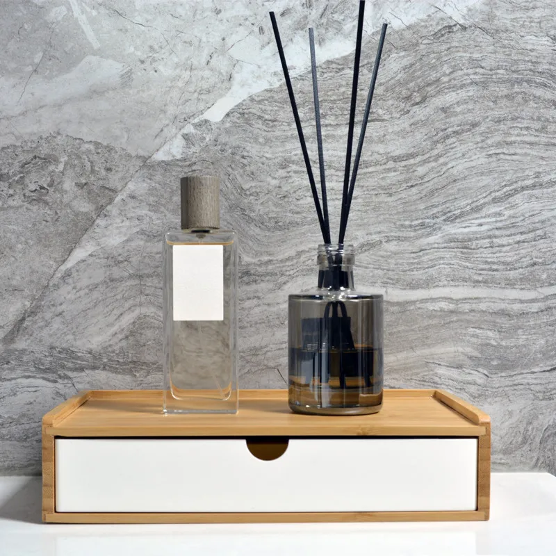 1pc Japanese Style Wooden Bamboo Hotel Toiletries Storage Organizer Pull-out Hotel Room Tooth Set Storage Box Aromatherapy Tray