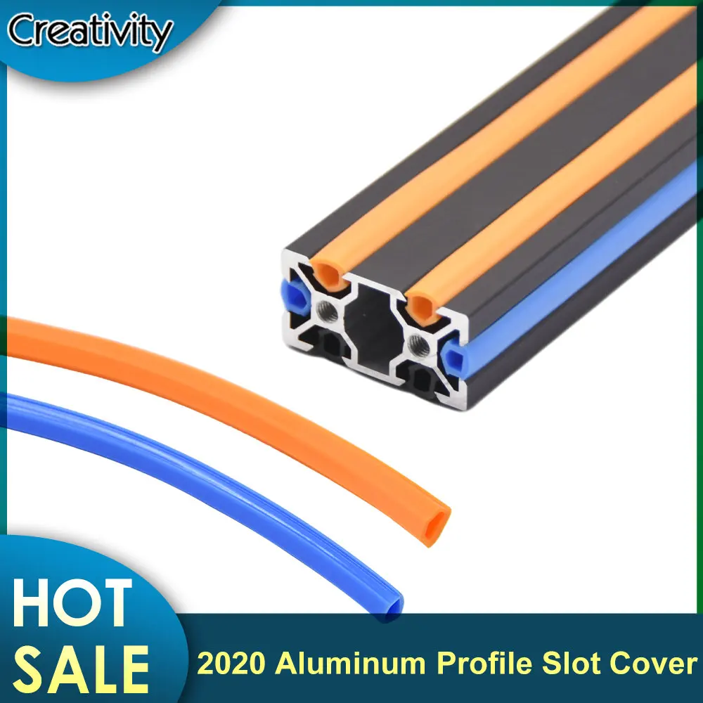 2 Meter 6Mm Platte Afdichting Voor 2020 Aluminium Profiel Sleuf Cover Panel Houder Blauw/Oranje Voor Ender-3 CR-10 cnc Machine Diy Onderdelen