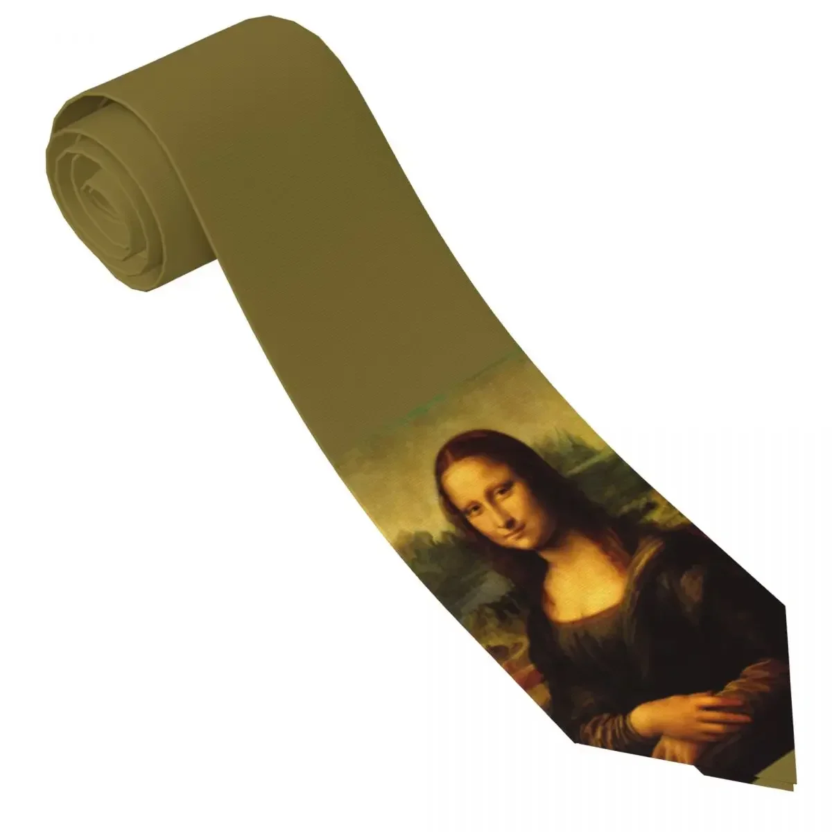 Mona Lisa Tie Oil Painting Fashion Cosplay Party Neck Ties Novelty Casual Neck Tie For Men Design Collar Tie Necktie Gift Idea