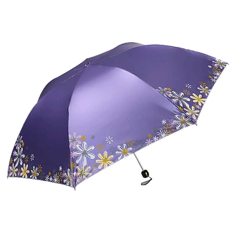 UV Clear Umbrella Sunny Umbrella Ladies Ultra Light Mini Three Folding Umbrella Sunscreen Anti-UV Sun Umbrella CN Famous Brand