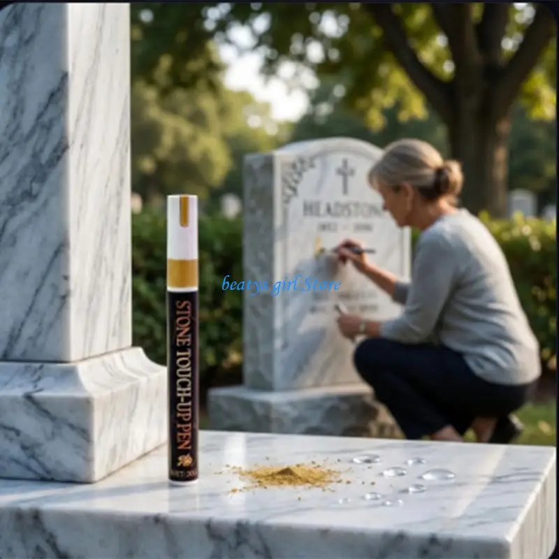C7AB Stone Inscription Pen Waterproof Stone Paint Marker For Gravestone Tombstone