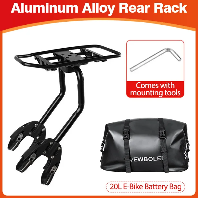Bicycle Luggage Carrier Cargo Rear Rack Shelf Cycling Bag Stand Holder Trunk Fit 20-29'' Mtb &4.0'' Fat Bike Load Bearing 50KG image 3