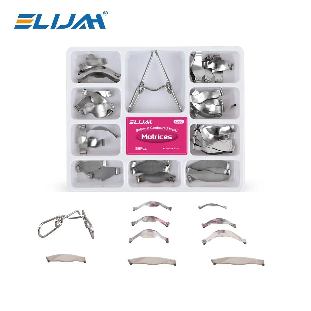 Dental Sectional Contoured Metal Matrices Matrix with Springclip No.1.330 Band Resin Clamping/Seperating Ring Dentist Tools - Image 6