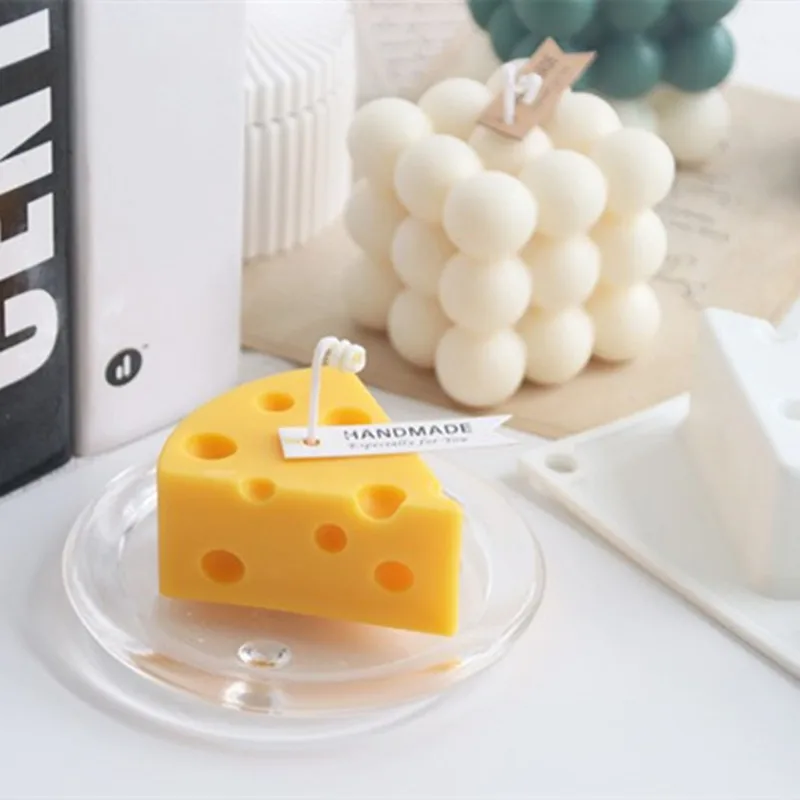 Creative Cheese Shape Silicone Mold Aromatherapy Soap Candle Mold Fondant Mousse Cake Chocolate Baking Decoration Baking Tray