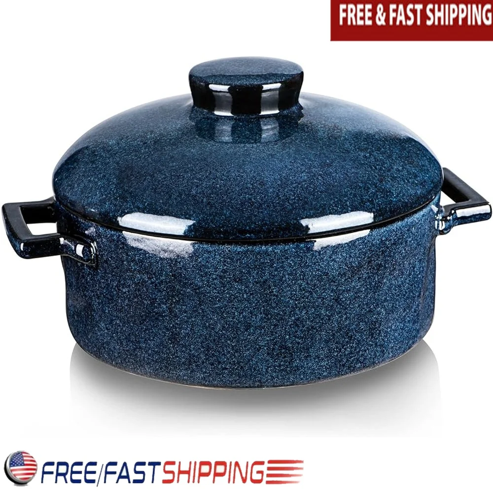

Ceramic Casserole Dish with Lid Oven Safe Non Stick Deep Bakeware Lasagna Pan Baking Dishes Dishwasher Safe Serving Dish