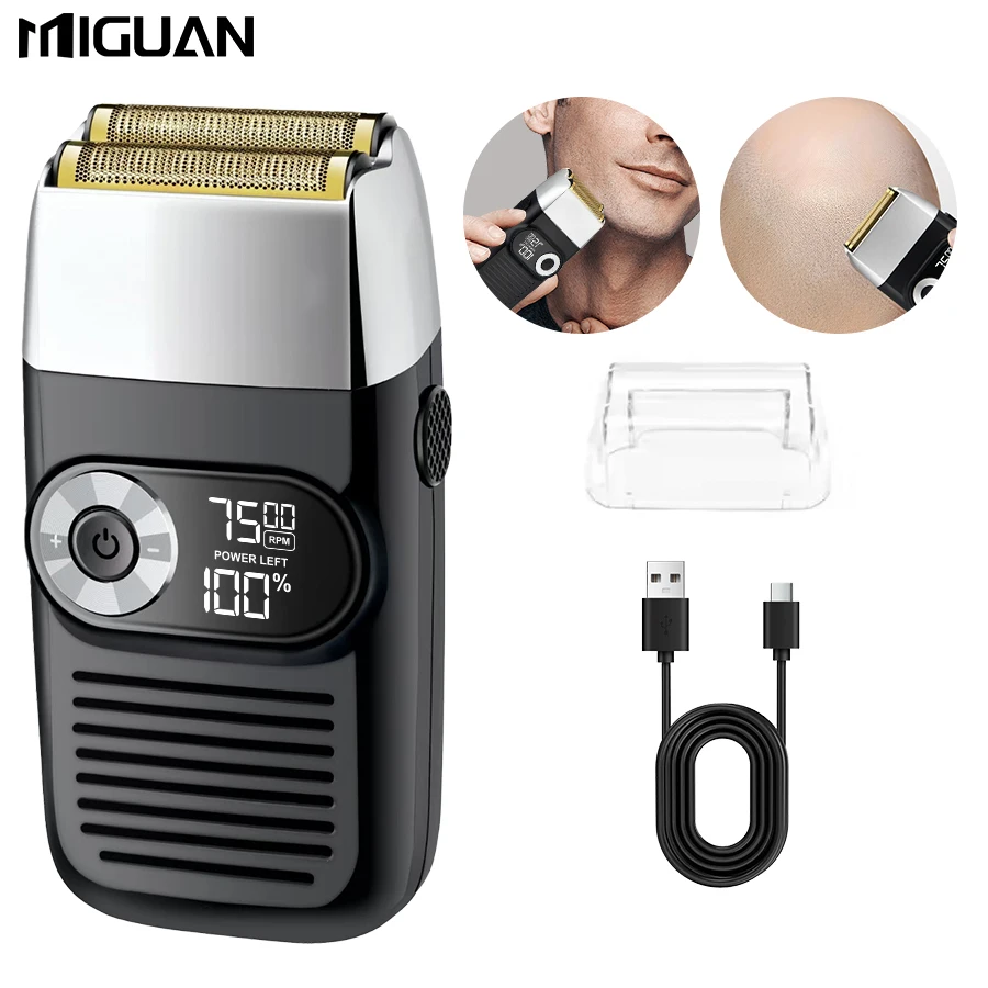 Reciprocating Men's Electric Shaver with USB Charging, Dual Heads, High Power, Two-Speed Adjustment Holiday Gifts/Father's Day