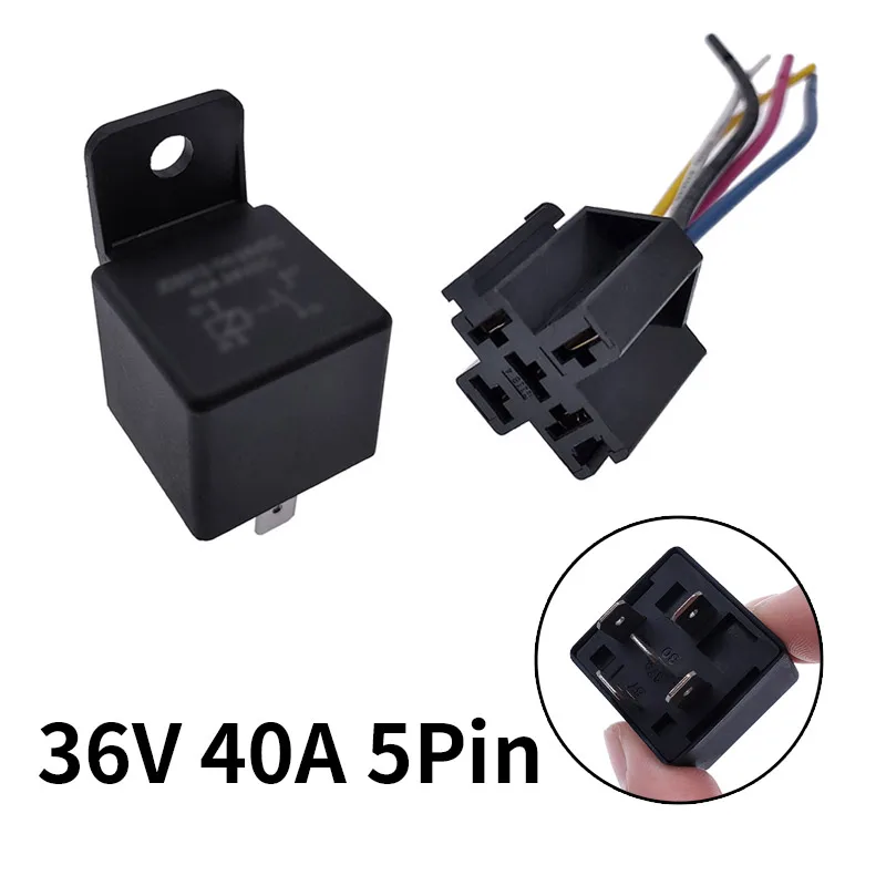 40A Auto Car Relay JD2912 4 Pin 5 Pin DC 12V 24V 36V 48V with Mounting Hole Coil Power 1.8W Automobile Control Device with Line image 3