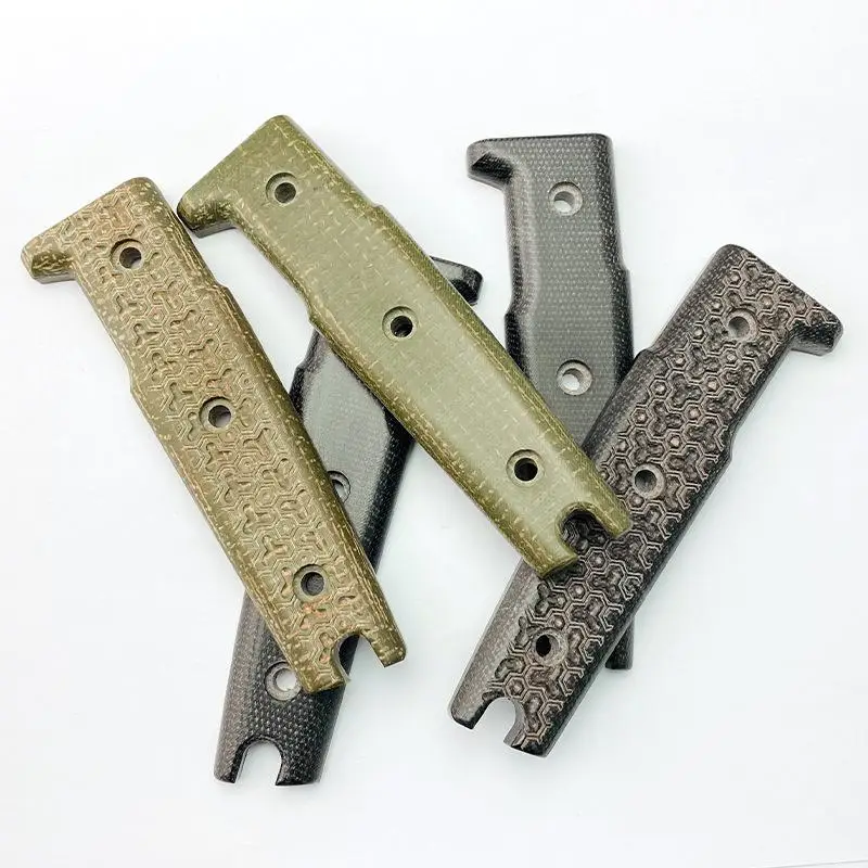 1 Pair  Micarta Material  Knife Handle Patch DIY Manual Knife Handle Material Accessories with Screws Finished Knife Handle