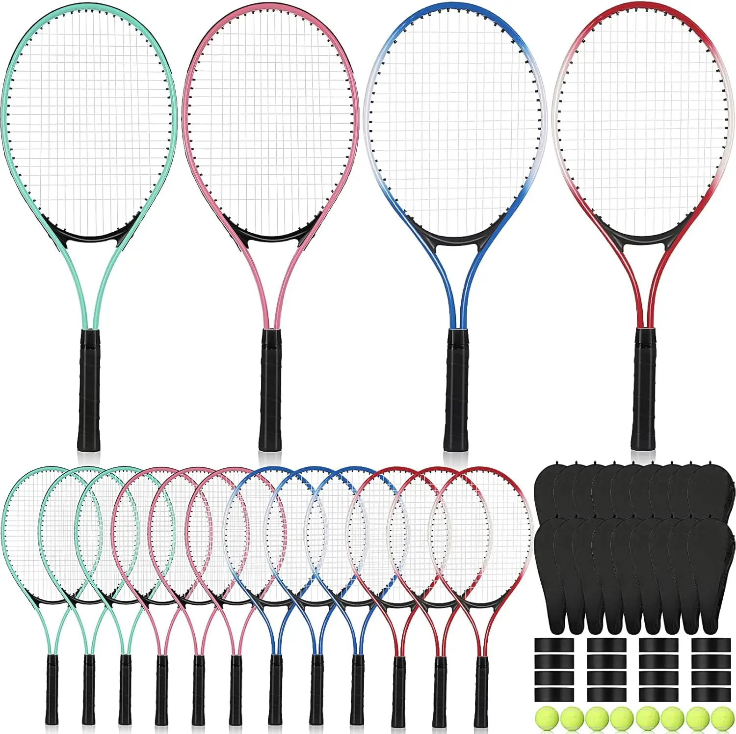 

Tennis Rackets for Adult Recreational 8 Players 27" Tennis Racquet Bulk Lightweight