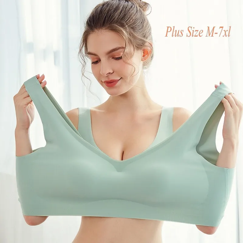 Plus Size M-7xl Underwear Breathable Wireless Sports Bra Yoga Bra For Women No Wire Thin New Sexy Lingerie