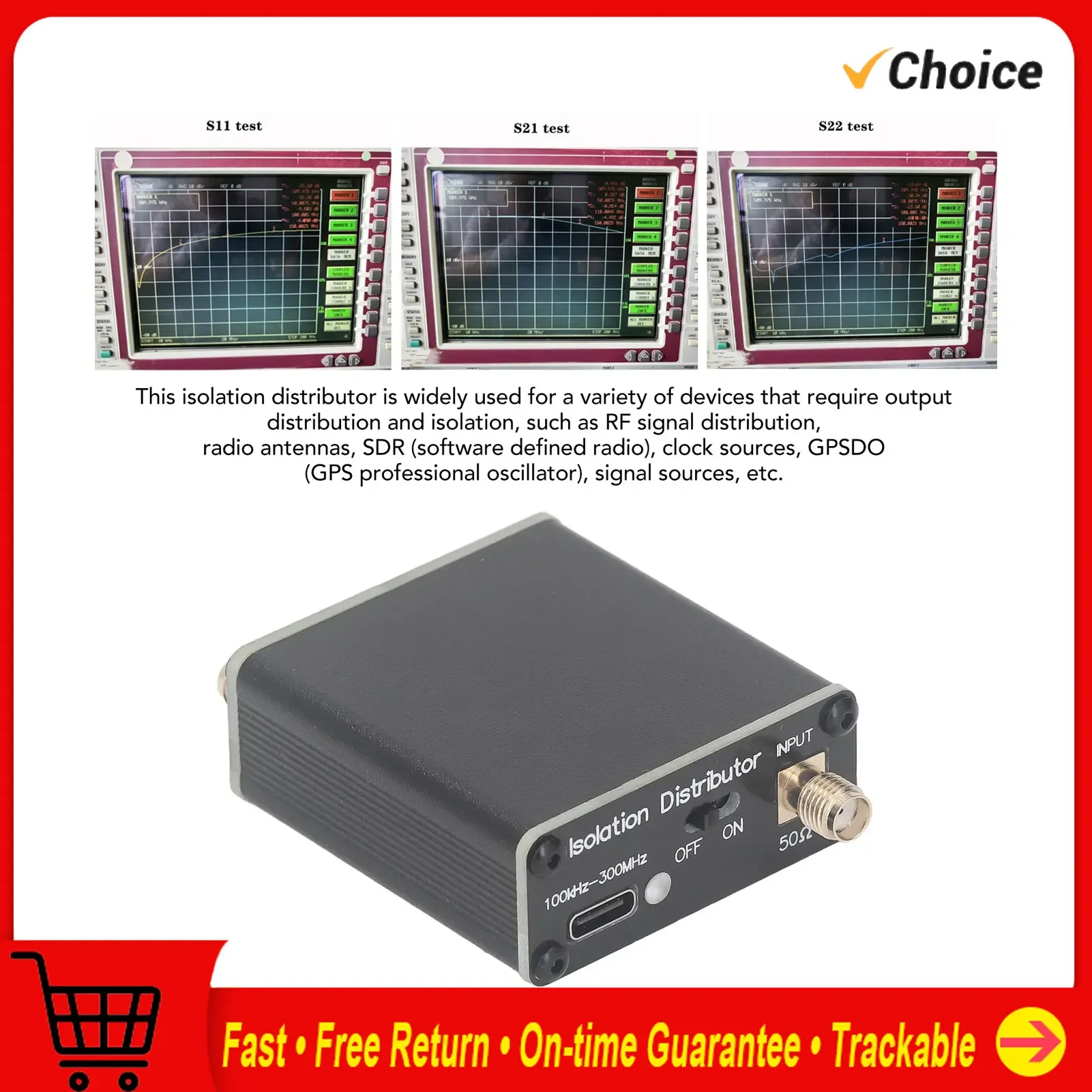 Distributeur d'isolation RF actif, séparateur RF pour Source SDR GPSDO 100kHz à 150MHz, séparateur d'isolation RF actif