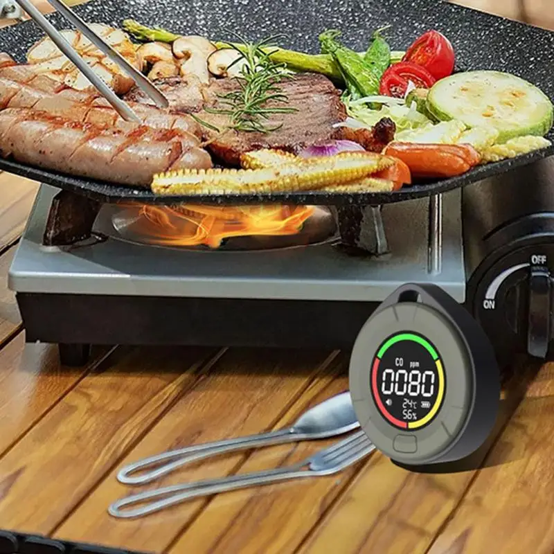 Koolmonoxidedetectoren Vuren Koolmonoxidedetector Temp En Vochtigheidsmeter Led Digitale Display Co-Sensor 1000Mah Draagbaar