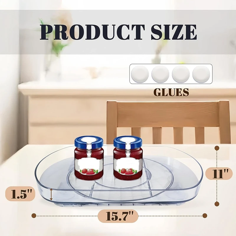 Square Lazy Susan For Refrigerator, Lazy Susan Cabinet Organizer, Rotating Turntable Organization And Storage Container Durable