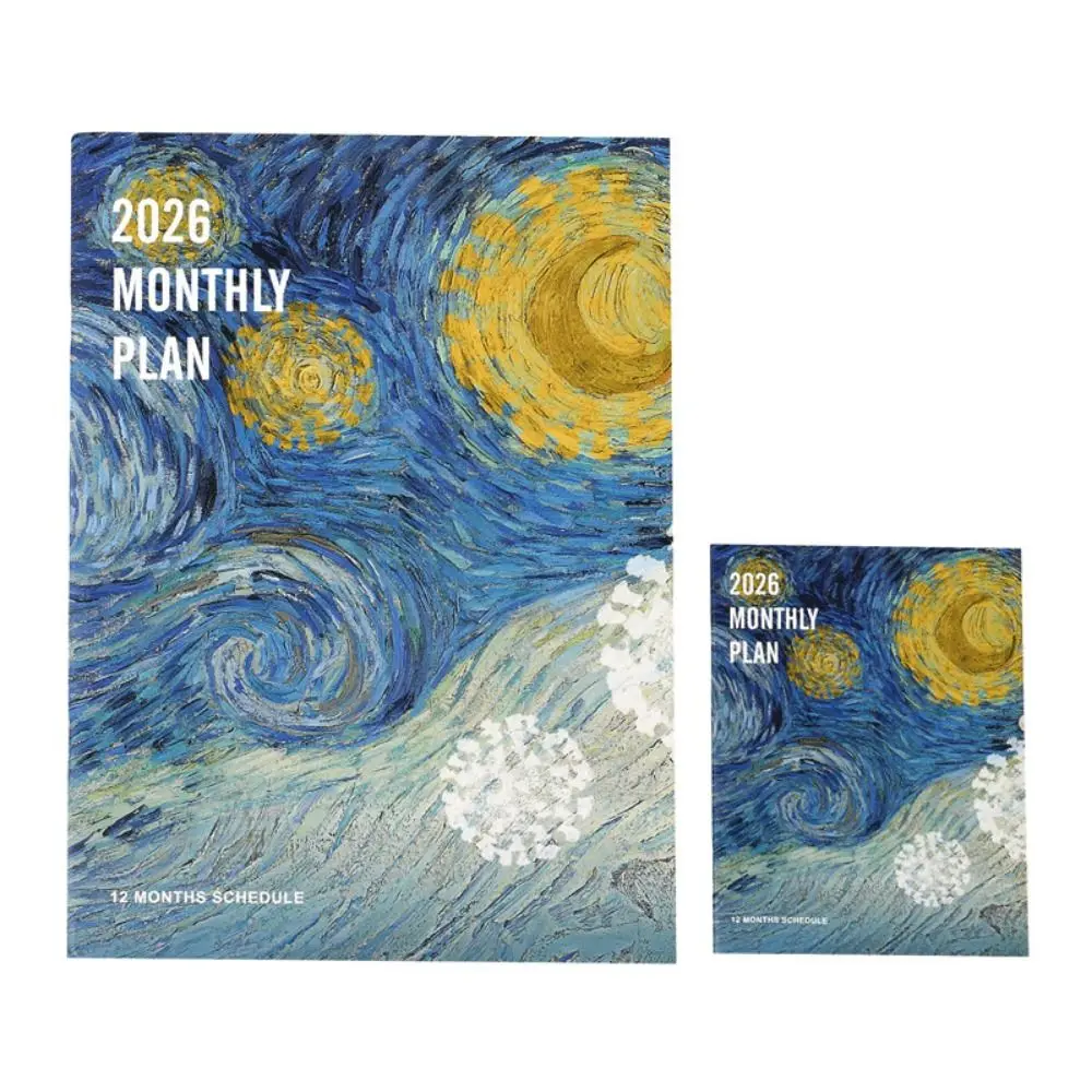 2Pcs/Set A4/A6 2026 Schedules Notebook Learning Plan Work Efficiency Agenda Planner Life Check-in 2026 Calendar Planner Office