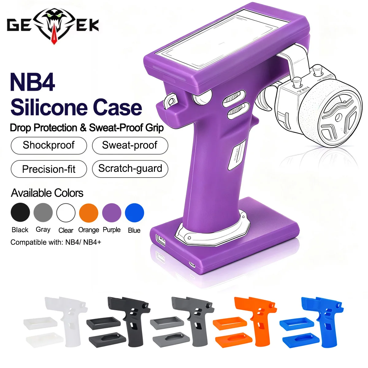 1Set Silicone Transmitter Anti-Scratch Protective Cover Dustproof Shell for FlySky Noble NB4/ NB4+Remote Control Upgrade Parts
