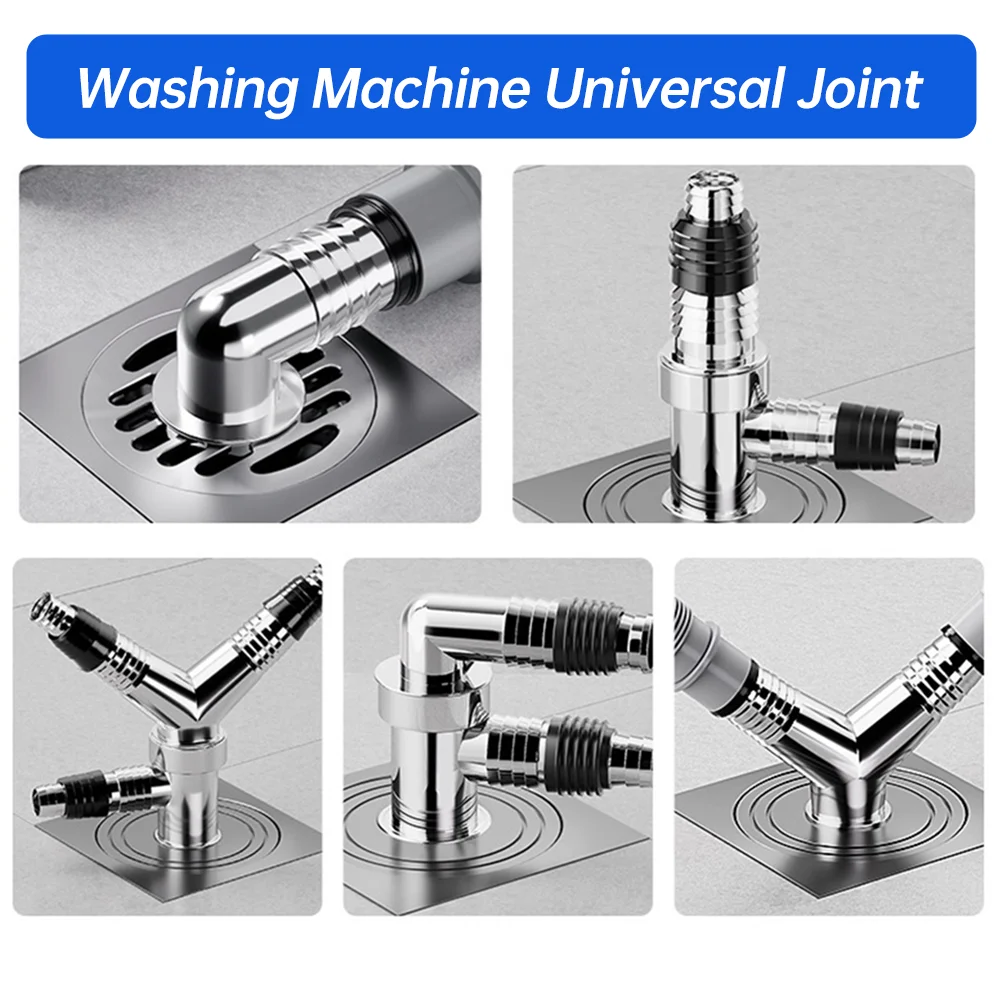 

ORIENTAL YUHONG Washing Machine Floor Drain Joint Adapter Anti-overflow Universal Sewer Elbow Pipe Connector Bathroom Accessorie