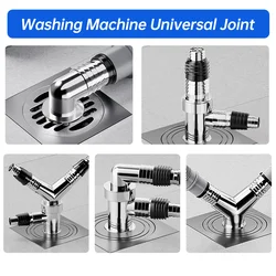 ORIENTAL YUHONG Washing Machine Floor Drain Joint Adapter Anti-overflow Universal Sewer Elbow Pipe Connector Bathroom Accessorie