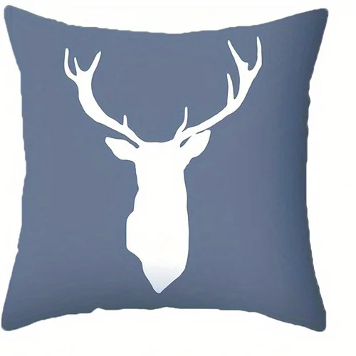 Home Decor Deer Head & Floral Lady & Musical Note Pillows Pattern Cushion Cover Suitable for Sofa Bedroom Car Pillow Cover