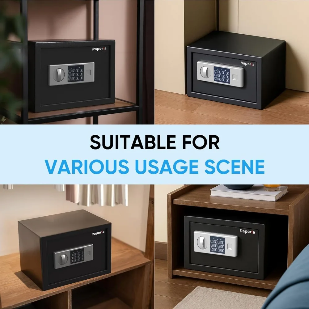 Cofre com teclado digital com alarme, 0,6 pés cúbicos para segurança doméstica ou comercial