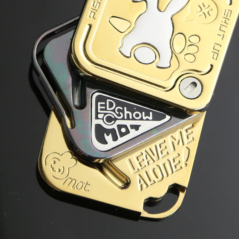 Novel Grumpy Rabbit EDC Fidget Slider Three-layer Side Push Magnetic Fork Fidget Toy Stress Relief Toy ADHD Toy Gifts