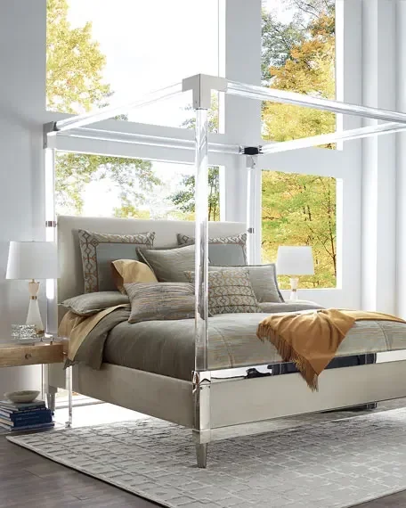 

Modern design Acrylic Clear Transparent Lucite crystal bed acrylic canopy bed