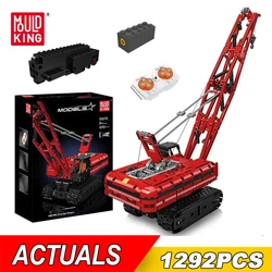 MOULD KING 15070 Technical Liebherred Crawler Crane Building Block RC Motorized Crane Car Model Assembly Kids Christmas Gift