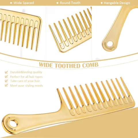 1-3 st. yrkesutredning hårborste set professionell barberkam hårbottenmassage hårvård gyllene salong luftkudde hårborste 10 best sales guld hårborste - №8