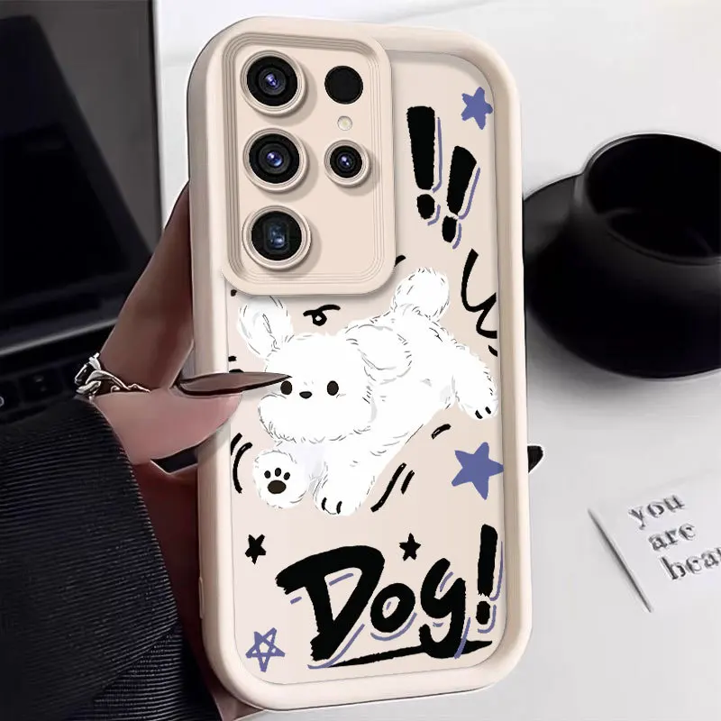 New Creativity Cartoon Dog Silicone Case For sumsung S21 S22 S23 S24 Plus FE Ultra A54 A 53 A52 Bumper Soft Protectiou cover