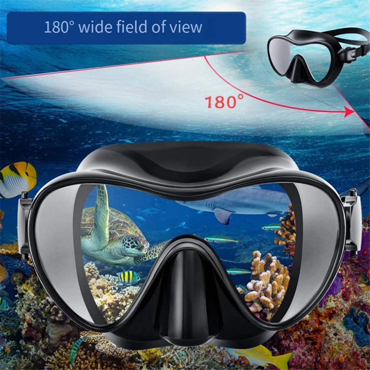 180° Viewing Angle Adult and Child Anti-Fog and Anti-Leakage Diving Goggles Adjustable Diving Goggles