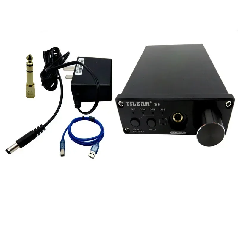 New DAC-D6 Dual ES9038Q2M Audio USB Optical Coaxial DSD Decoder DAC Converter 192KHz Decoding TPA6120A2 Stereo Headphone Amp