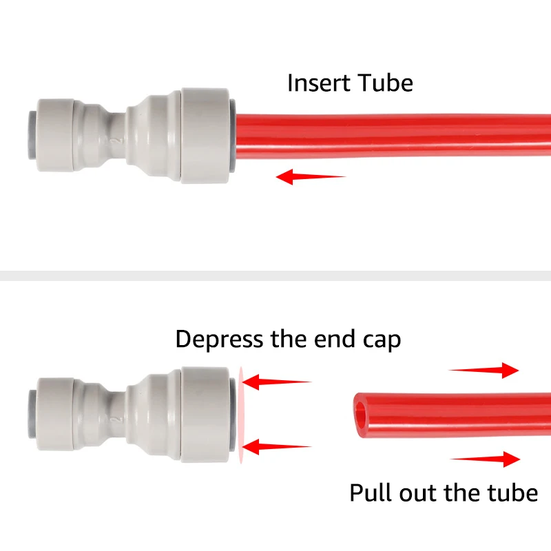 Conector rápido de plástico, accesorios de empuje, manguera de tubería, Unión de desconexión de grado alimenticio