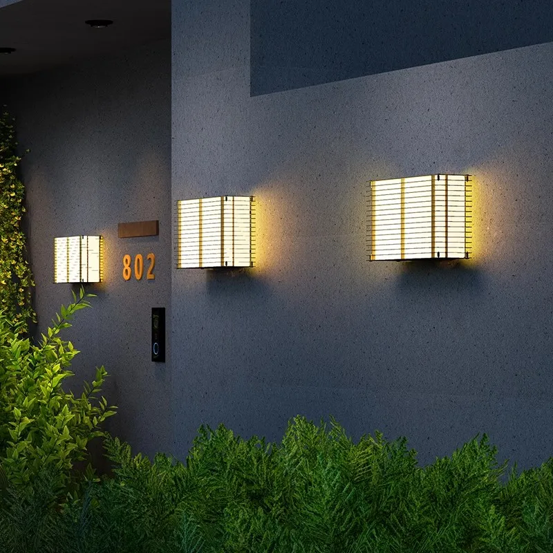 تعمل بالطاقة الشمسية الخارجية مع مصباح LED مقاوم للماء IP65 مع استخدام مزدوج للكهرباء والطاقة الشمسية لإضاءة تزيين جدار الفناء #4