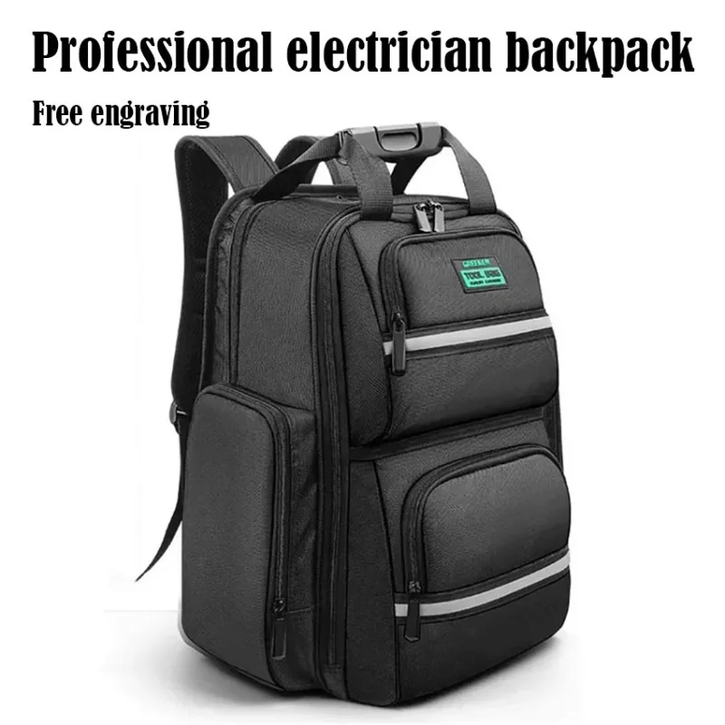 Professional Tool Bag Backpack Canvas Multifunctional Electrician Backpack Storage Bag Organizer Electrician Work Accessories