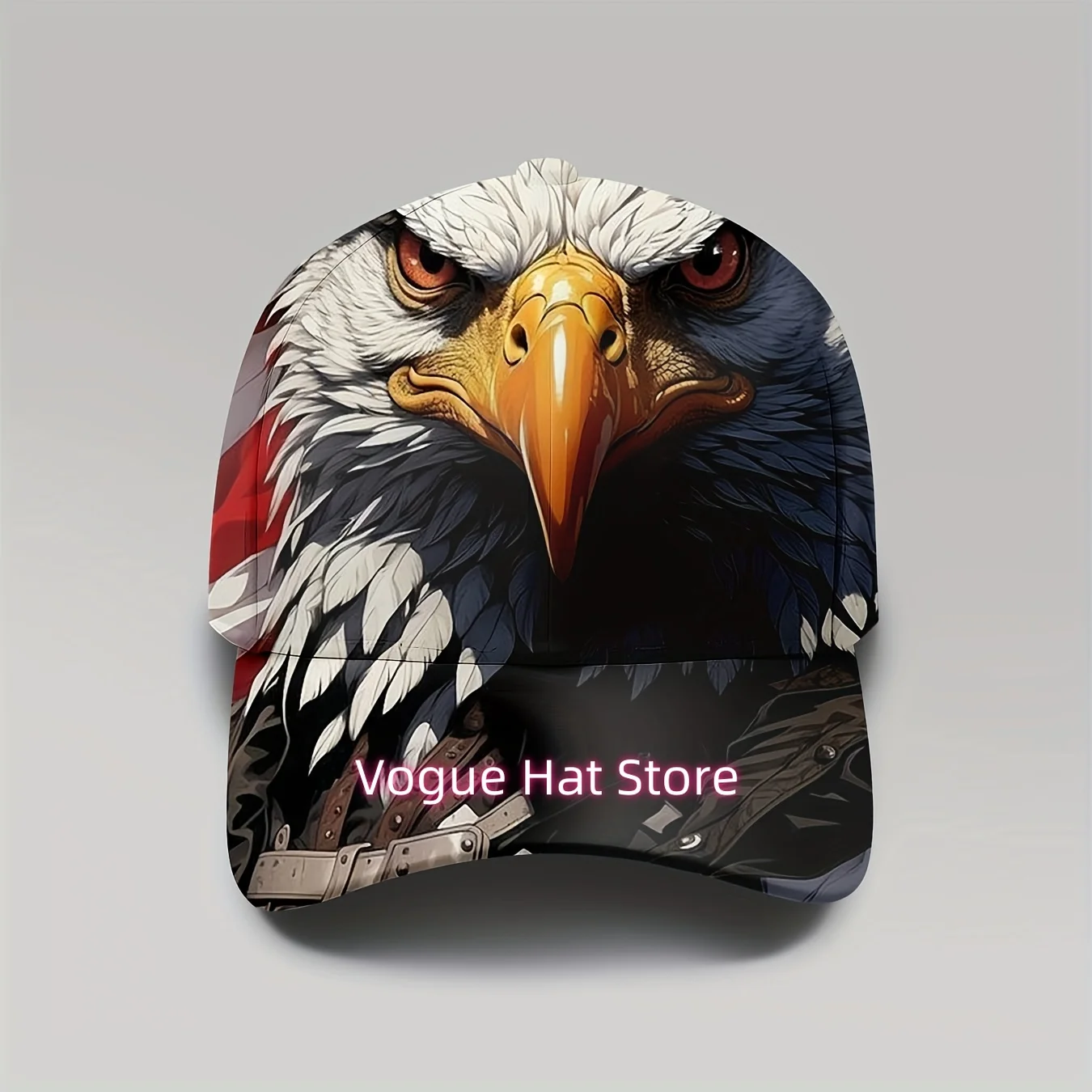 1pc of a Baseball Cap Featuring an Eagle And The American Flag, Designed for Those Who Love Wildlife. It'S Suitable for Everyone